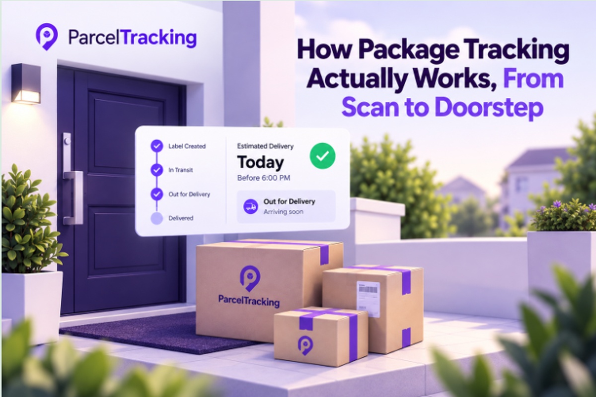 How does package tracking work from label scan to doorstep delivery
