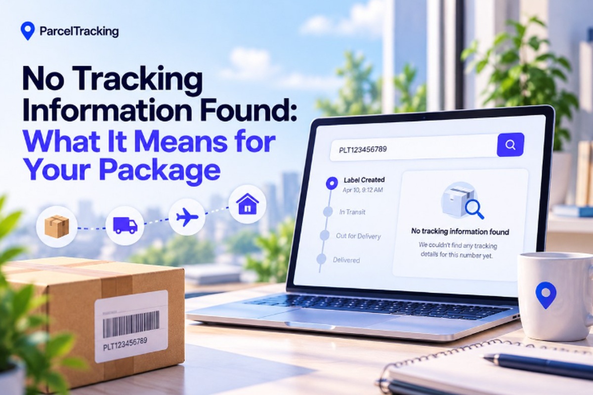 Package tracking page showing no tracking information found
