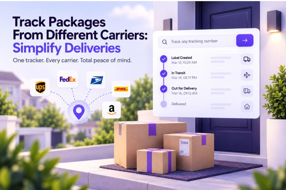ParcelTracking dashboard showing packages from different carriers in one unified timeline