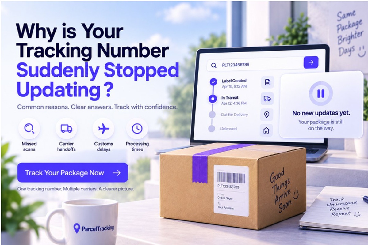 Package tracking page showing no new tracking updates
