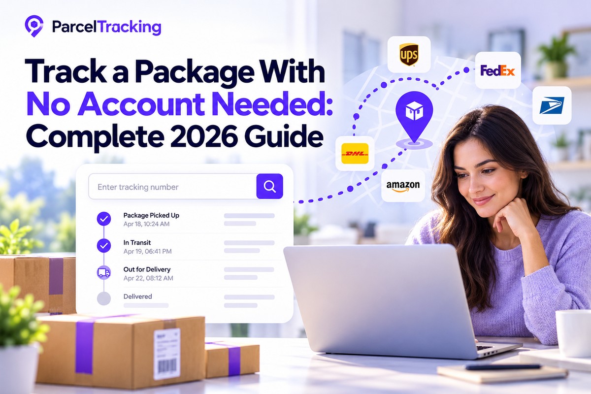 Tracking number pasted into a search box to track a package without an account